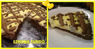 CROSTATA AL CACAO RIPIENA DI CREMA PASTICCERA