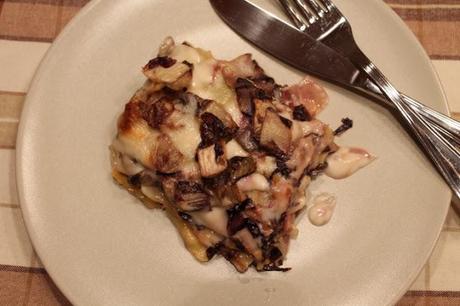 Lasagne al radicchio e speck