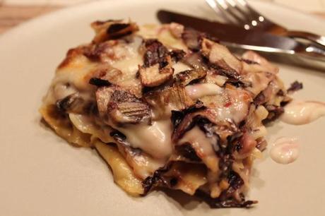 Lasagne al radicchio e speck