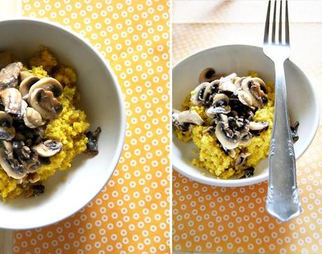 Quinoa risotto alla curcuma e funghi