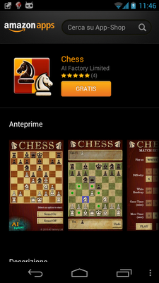 Amazon App Shop regala Chess (solo oggi 4 dicembre 2012)