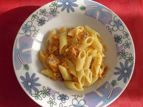 Penne crudo, zucca e scamorza