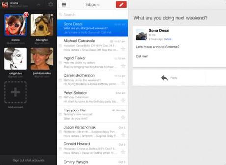 Google aggiorna Gmail (v. 2.0) iOS, ora con account multipli ed integrazione di Google+