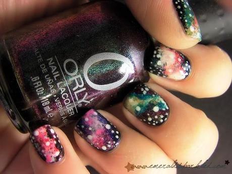 NAIL ART #2__ Galaxy, planets, moon and stars