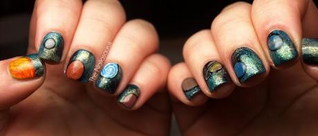 NAIL ART #2__ Galaxy, planets, moon and stars