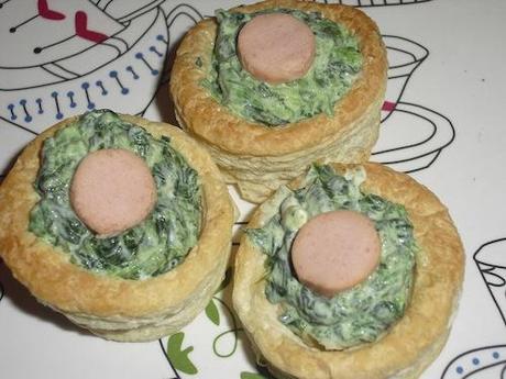 Vol-au-vent agli spinaci