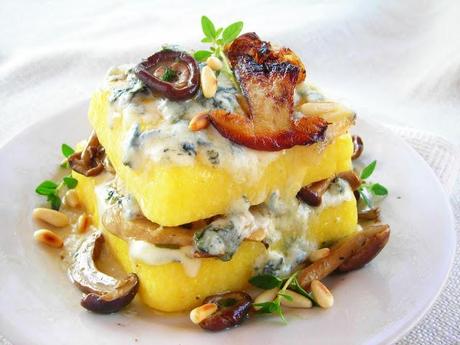 Pressure Cooker Mushroom and Gorgonzola Polenta Lasagna Recipe