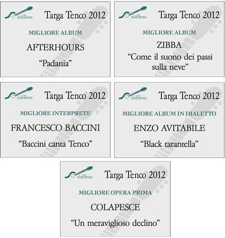 Premio Tenco 2012: premi per Afterhours, Colapesce e Zibba & Almalibre