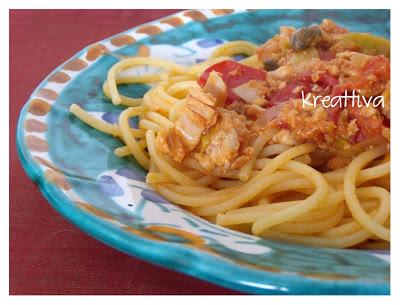 Spaghetti tonno e porri