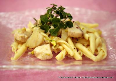 Fusilli casarecci con pesce spada, pistacchi di Bronte e topinambur