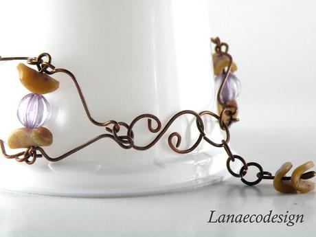 Bracciale in rame- Viola