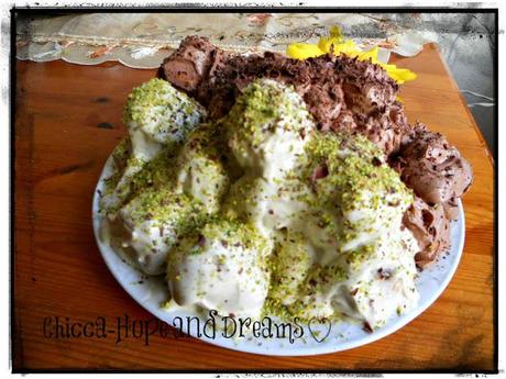 Bianco e nero..dolce Messinese fatto da me! Pistacchio e nutella