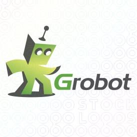 Utilizzo di simpatici robot per il concept di un logo