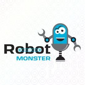 Utilizzo di simpatici robot per il concept di un logo