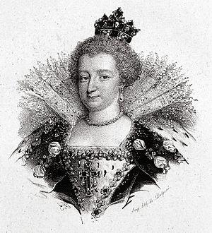 English: Maria de' Medici, old lithograph