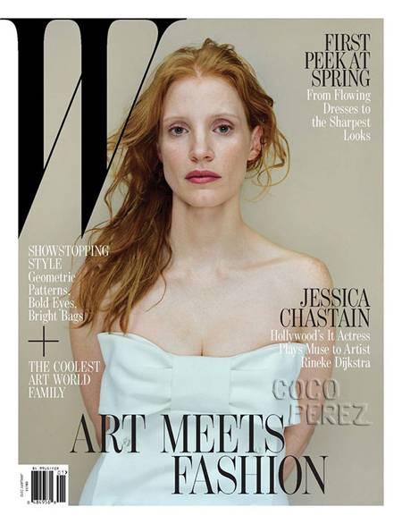 La splendida Jessica Chastain posa per ben 4 cover del magazine W