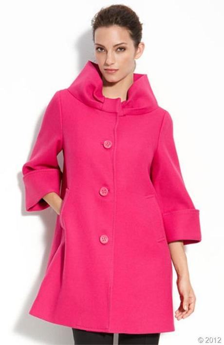 kate spade, cappotto kate spade, kate spade coat, rosa schiapparelli, schiapparelli