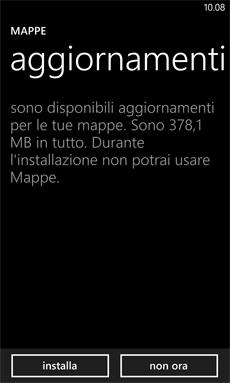 Aggiornamento mappe Windows Phone 8