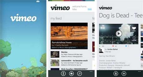 Vimeo Windows Phone 8 per Smartphone Nokia Lumia 920 e Lumia 820 : Download