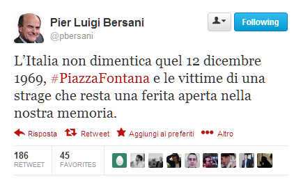 % name #PiazzaFontana, il ricordo su Twitter