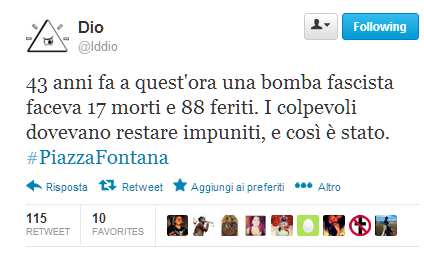 % name #PiazzaFontana, il ricordo su Twitter