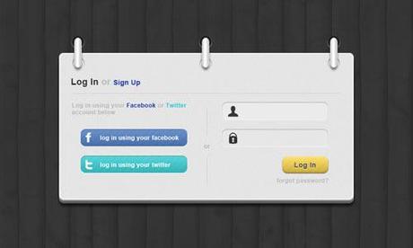 login form psd 