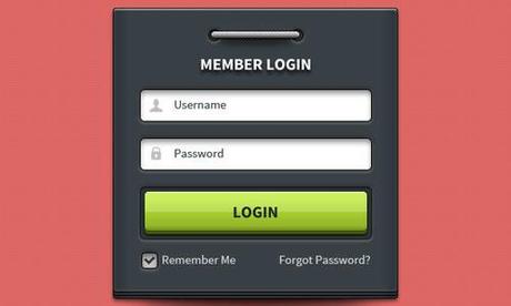 login form psd 