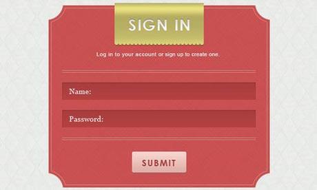 login form psd 