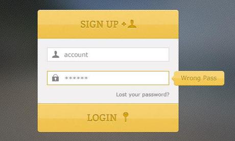login form psd 