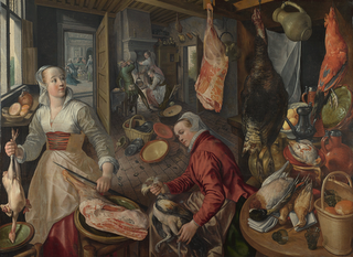 Joachim Beuckelaer: il mercato, la cucina nel 500, la terra, l'aria, l'acqua e il fuoco