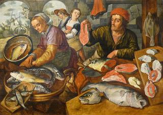 Joachim Beuckelaer: il mercato, la cucina nel 500, la terra, l'aria, l'acqua e il fuoco