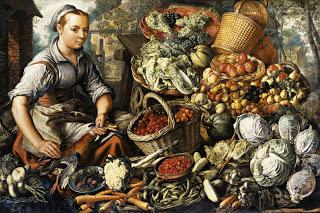 Joachim Beuckelaer: il mercato, la cucina nel 500, la terra, l'aria, l'acqua e il fuoco