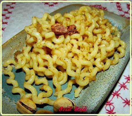 Fusilli con Bottarga e trito di pistacchi