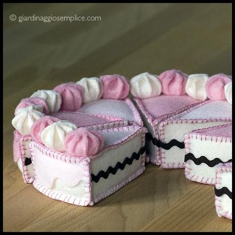 fette di torta in pannolenci