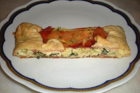 Torta salata con catalogna e speck