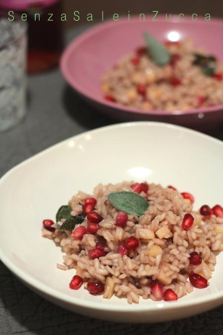 Risotto al melograno e mele