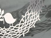 wreath papercut with bird