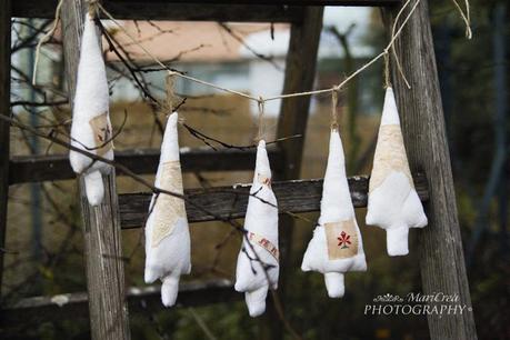 Cucito creativo,pini natalizi in stoffa