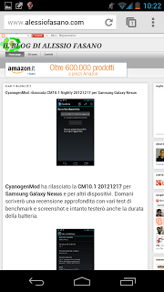 Galaxy Nexus: recensione CM10.1 Nightly 20121217