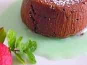 Tortino fondente cuore morbido salsa alla menta verde