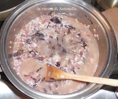 risotto al radicchio gorgonzola e noci