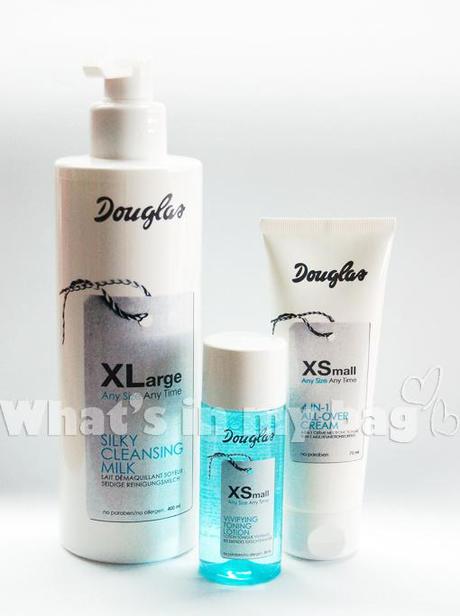 Bathtub's things n°19: Douglas linea XL.xs, Silky Cleansing Milk, Vivifying Toning Lotion, 4-1 All over cream