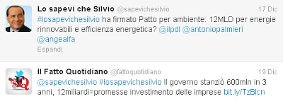 Lo sapevi che Silvio: tweet e smonta tweet tra Berlusconi e Il Fatto Quotidiano