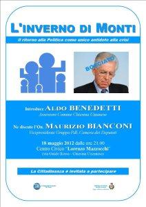 18/5 L’inverno di Monti – A Chiesina ne parliamo con l’On. Bianconi