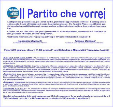 Il Partito che Vorrei. Chi non viene può seguirlo su internet!!