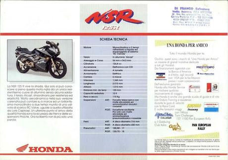 Vintage Brochures: Honda NSR 125R 1992 (Italy)