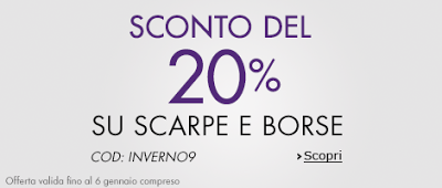 Amazon: sconto del 20% su scarpe e borse fino al 6 gennaio