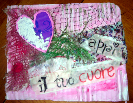 Trittico Mixed Media di Cartone e Iuta Riciclati -  “From Trash to Treasure”