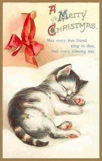 Buon Natale Gatti.Buon Natale Auguri Vintage Con Gatti Merry Christmas Cards With Cats Paperblog