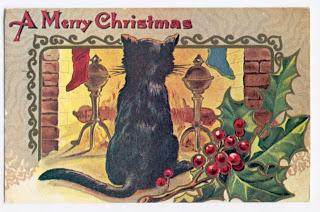 buon natale! auguri vintage con gatti  merry christmas cards  .... with cats